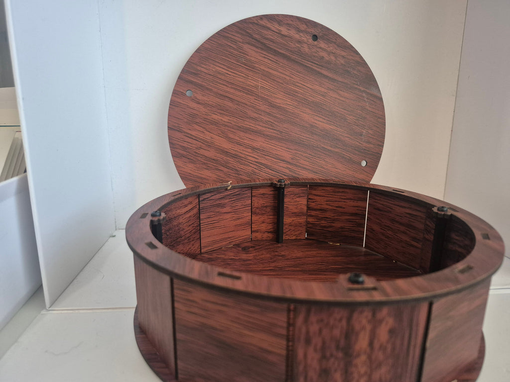 Elephant Round Wooden Box Seahorse Creations AU