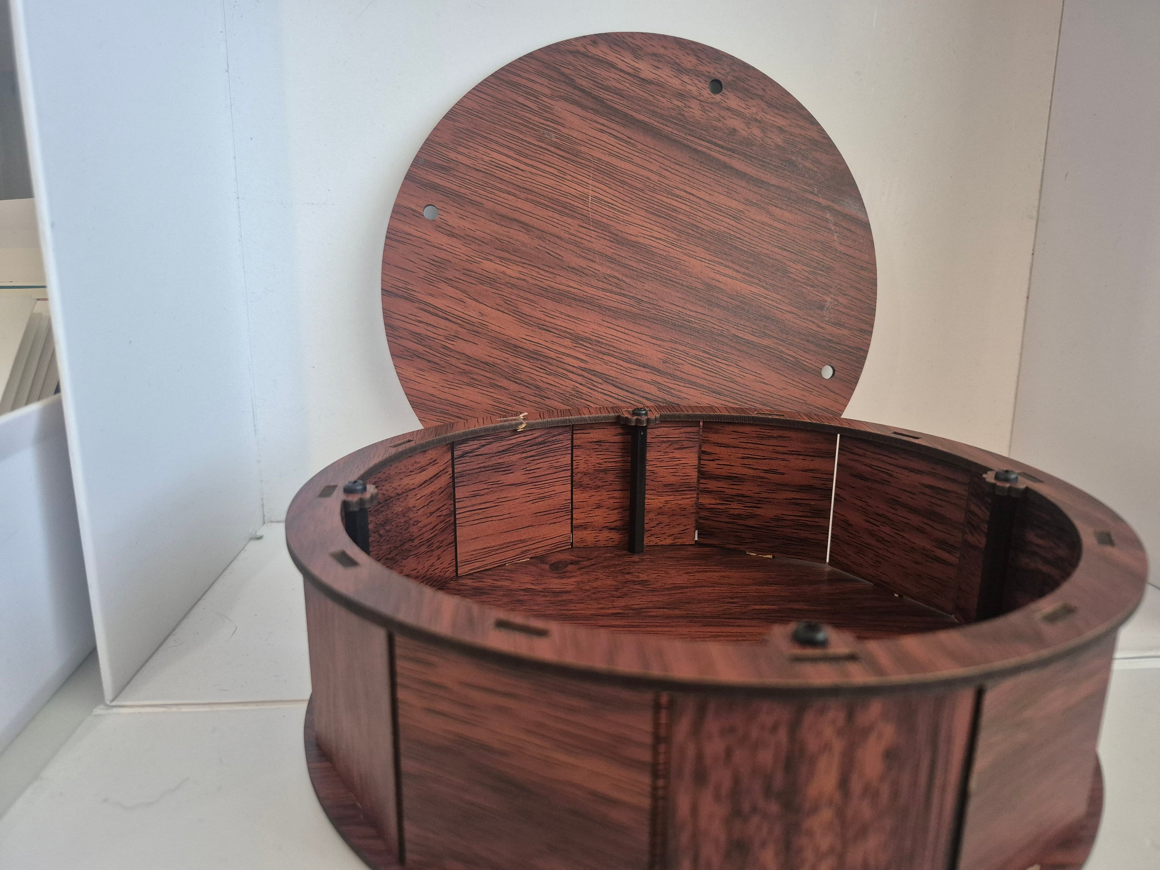 Elephant Round Wooden Box Seahorse Creations AU