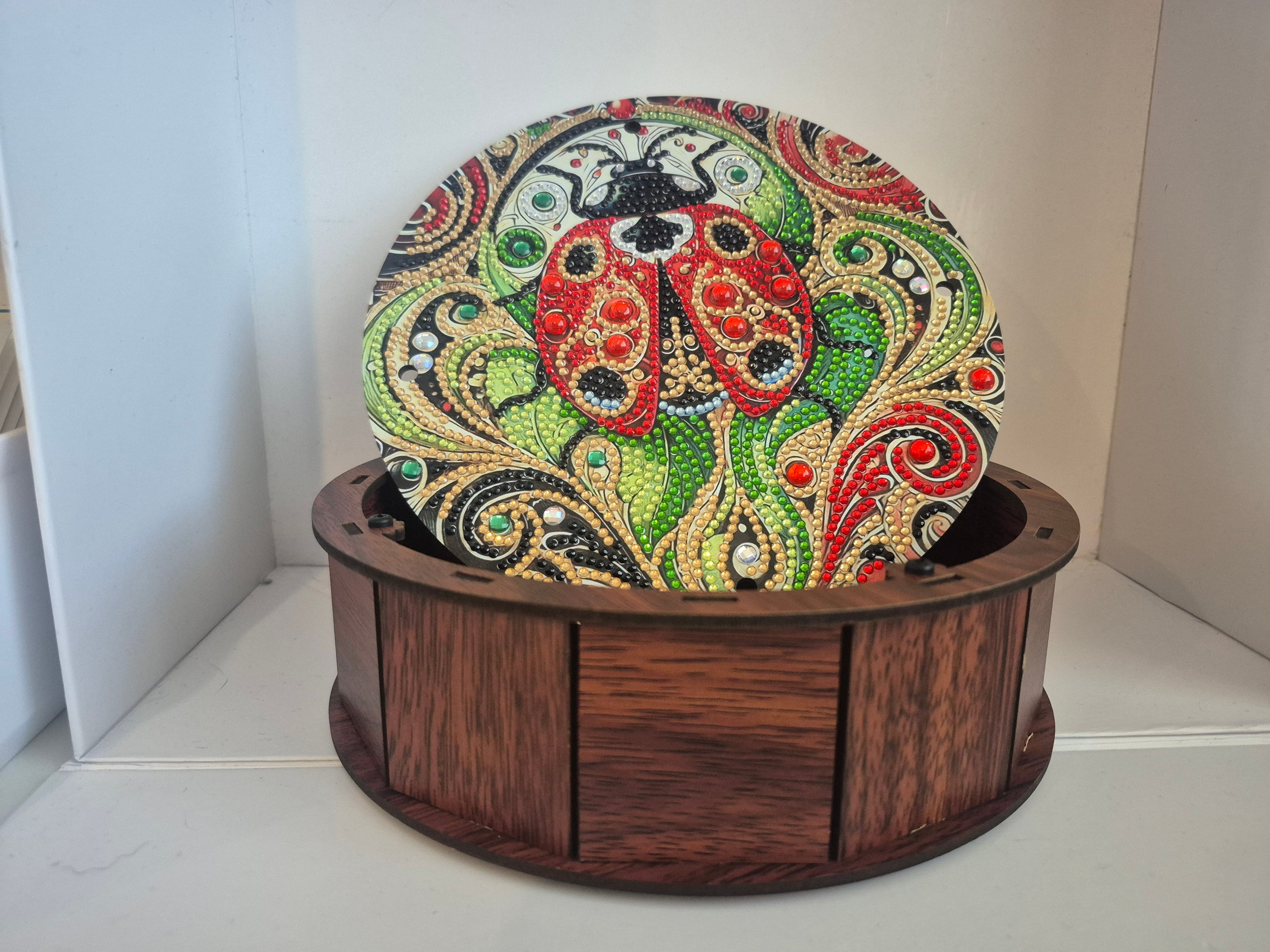 Ladybug Round Wooden Box Seahorse Creations AU