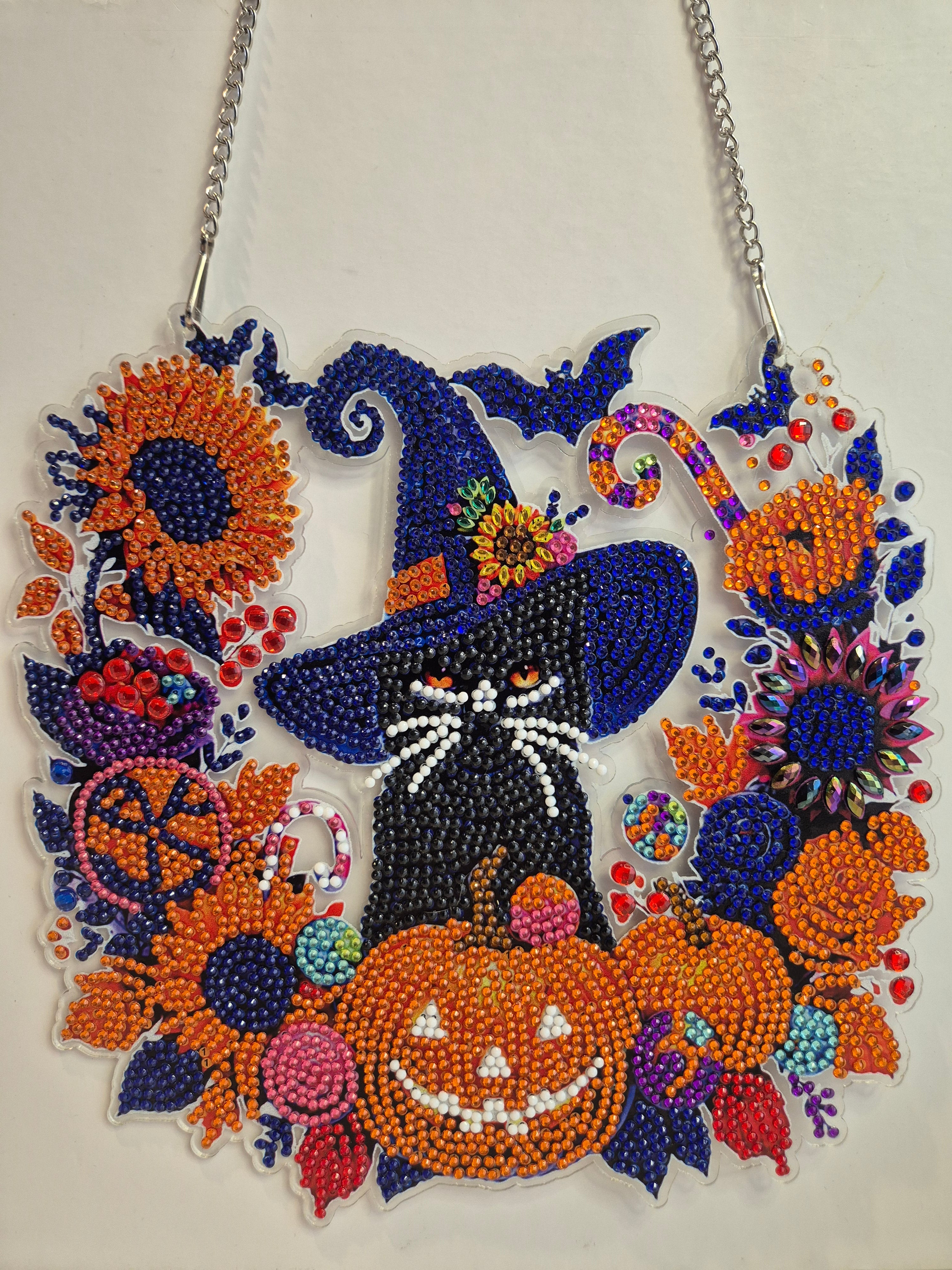 Black cat hanging wreath Seahorse Creations AU