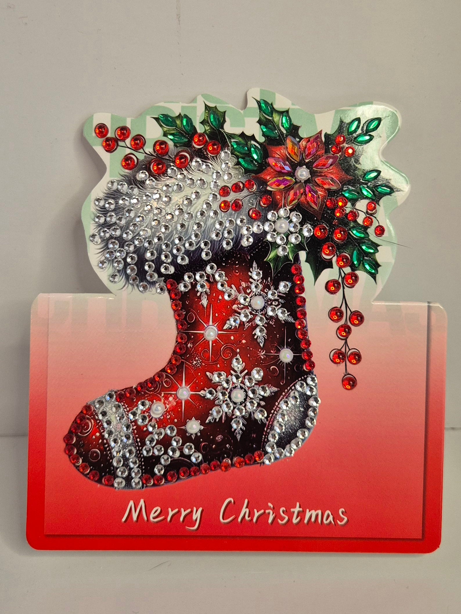 red xmas stocking card Seahorse Creations AU