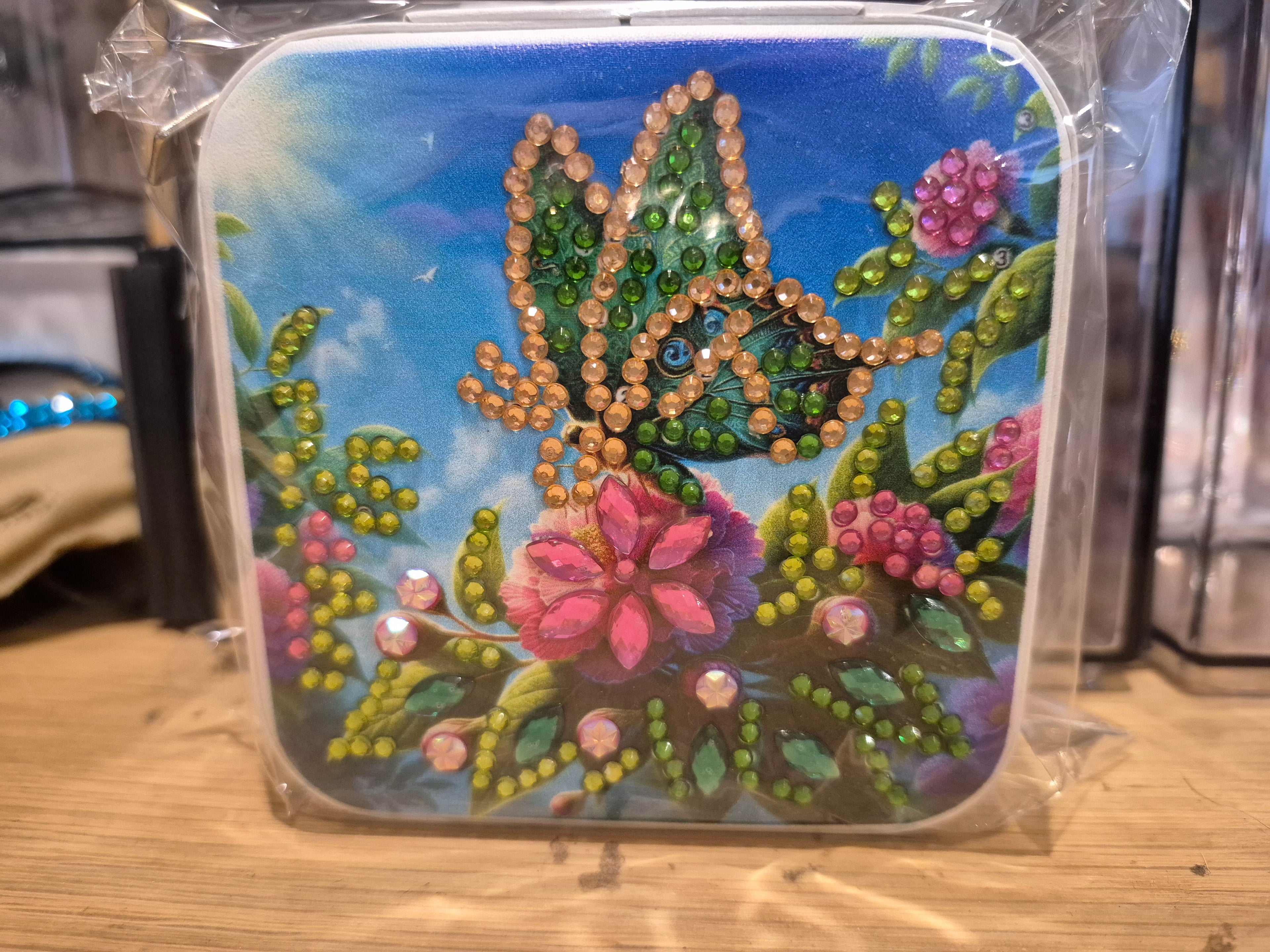 Jewellery box -white, butterfly on flower Seahorse Creations AU