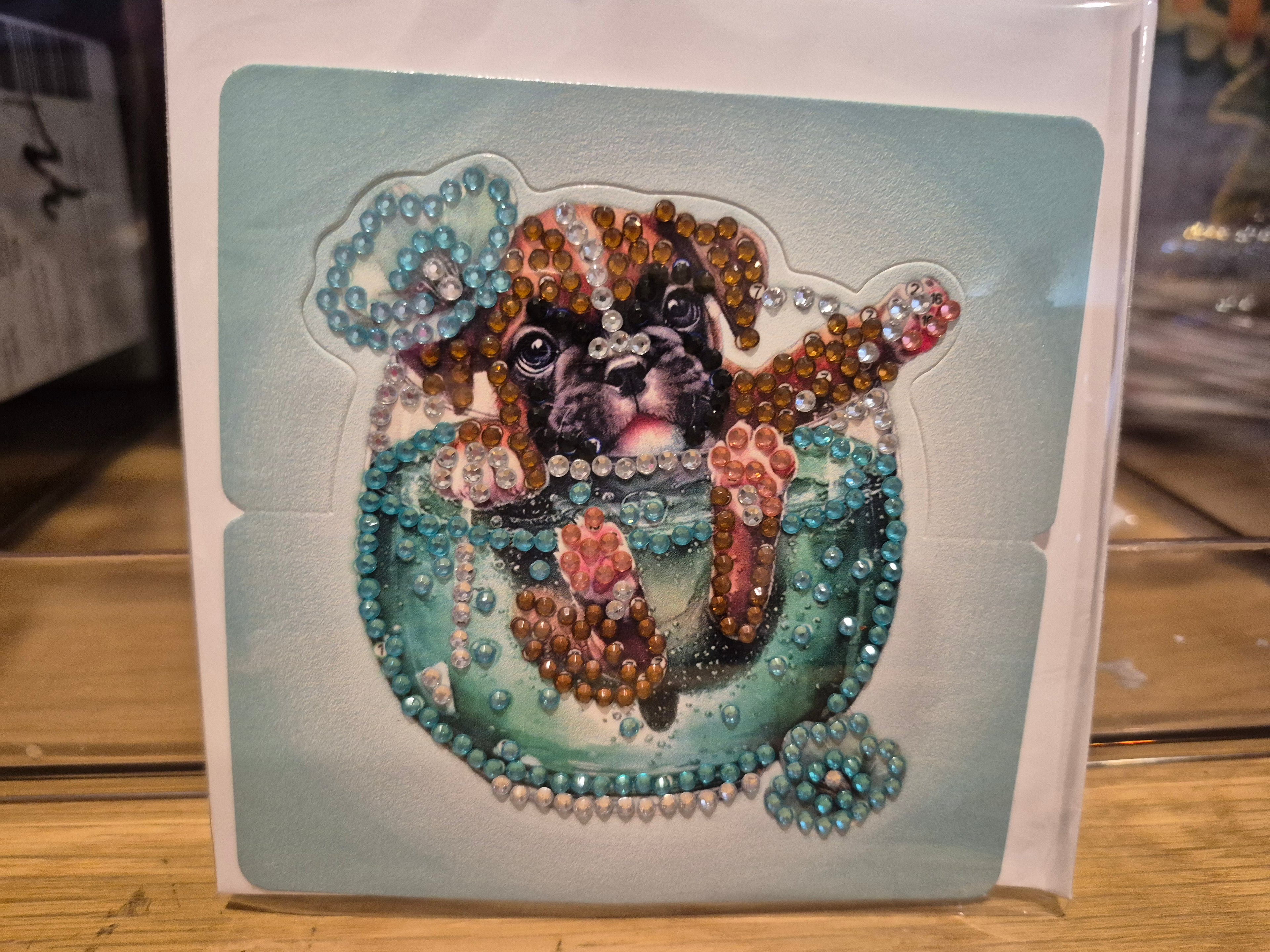 Cards -  greeting, mni, dog in glasses 5 Seahorse Creations AU