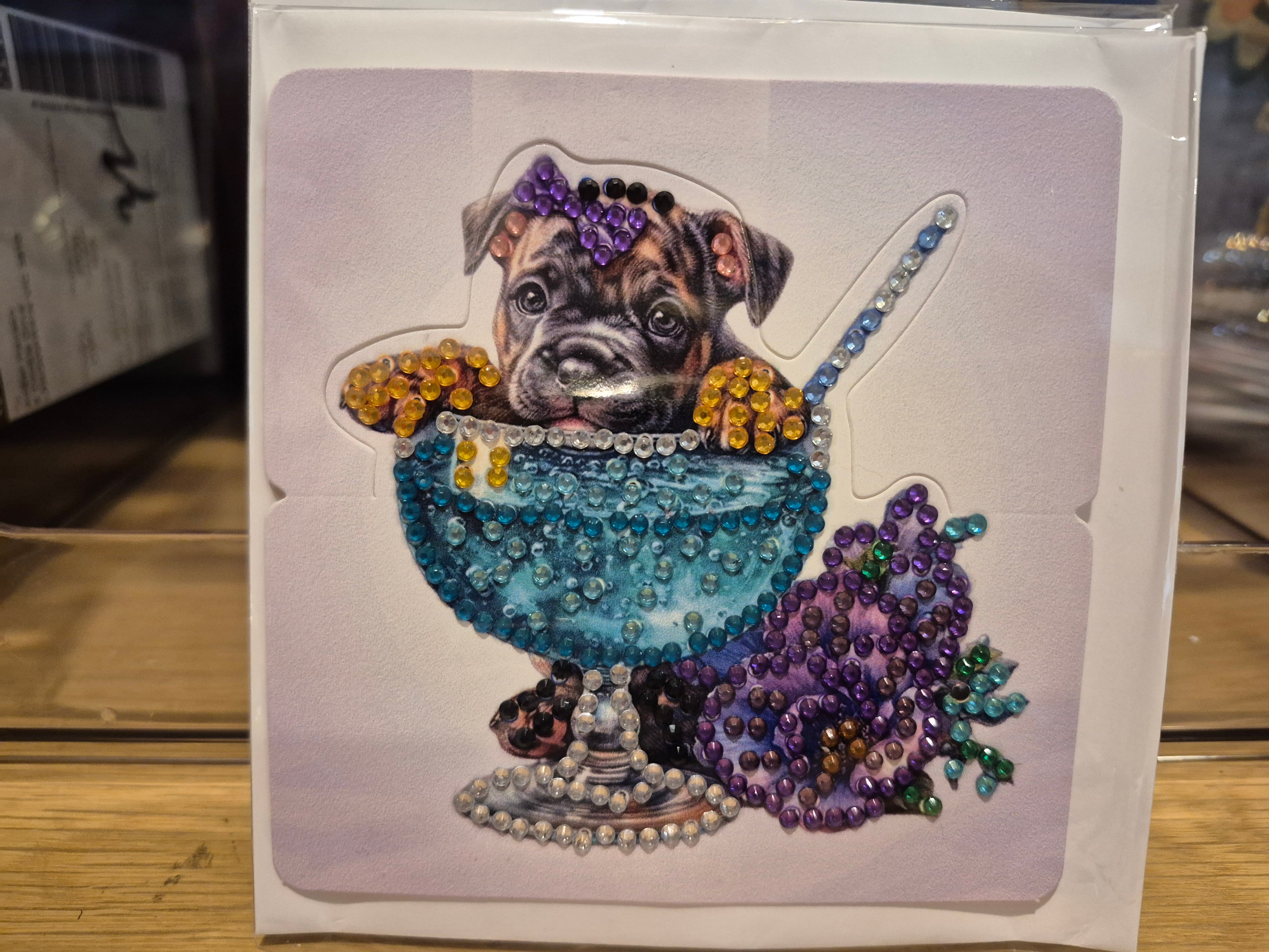 Cards -  greeting, mni, dog in glasses 4 Seahorse Creations AU