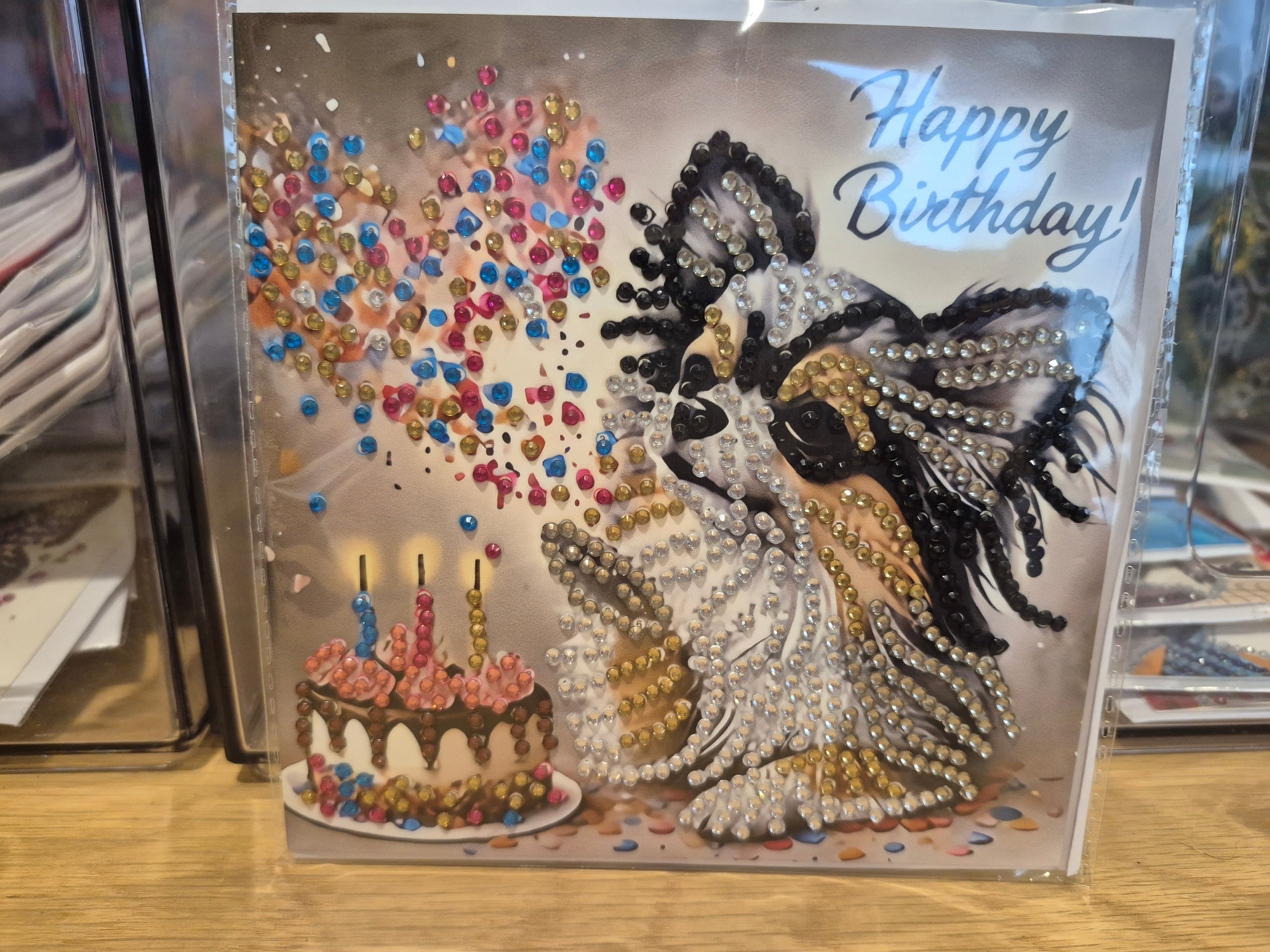 Cards - birthday, dog with cake blowing kisses 2 Seahorse Creations AU