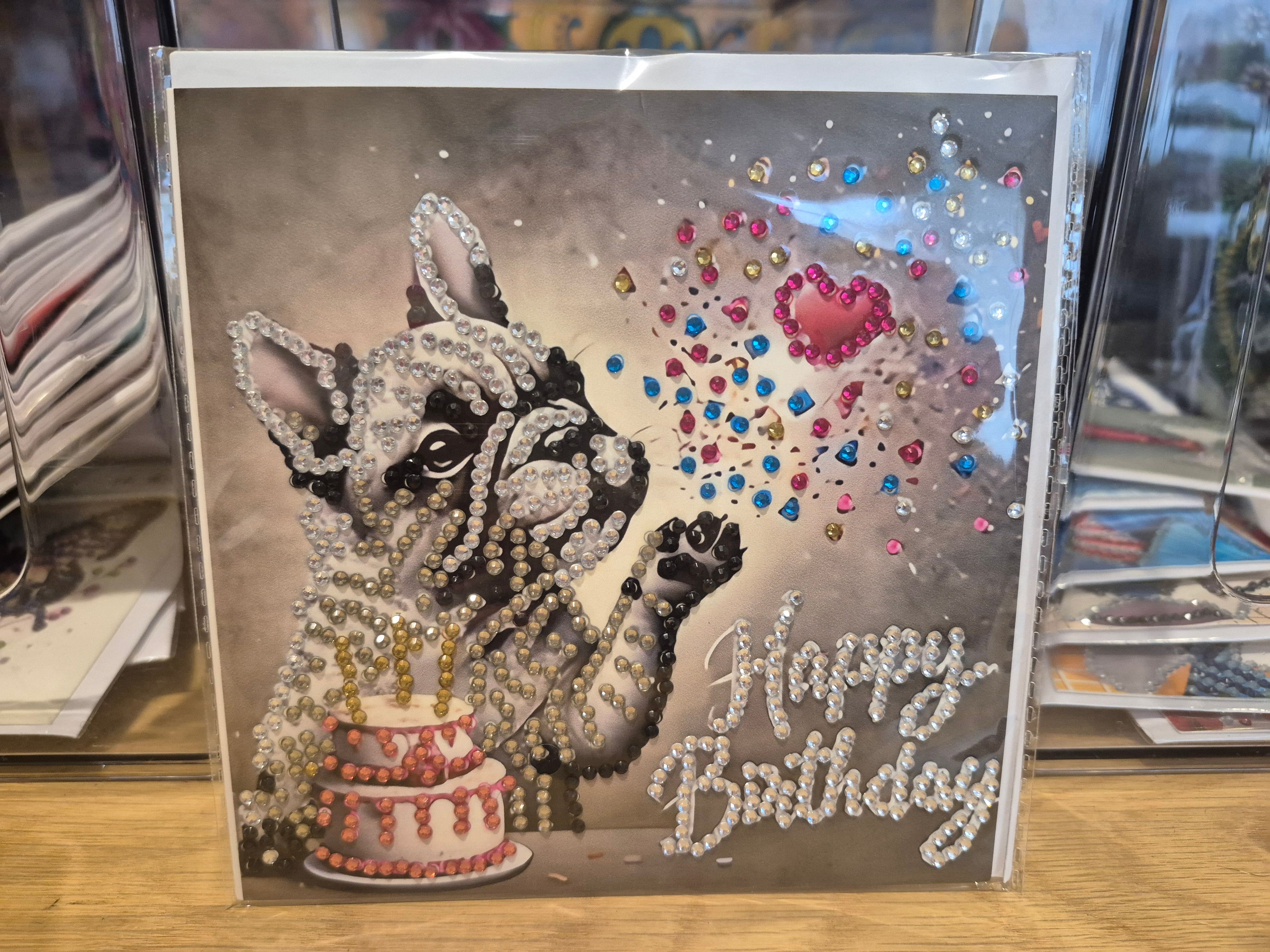 Cards - birthday, dog with cake blowing kisses1 Seahorse Creations AU