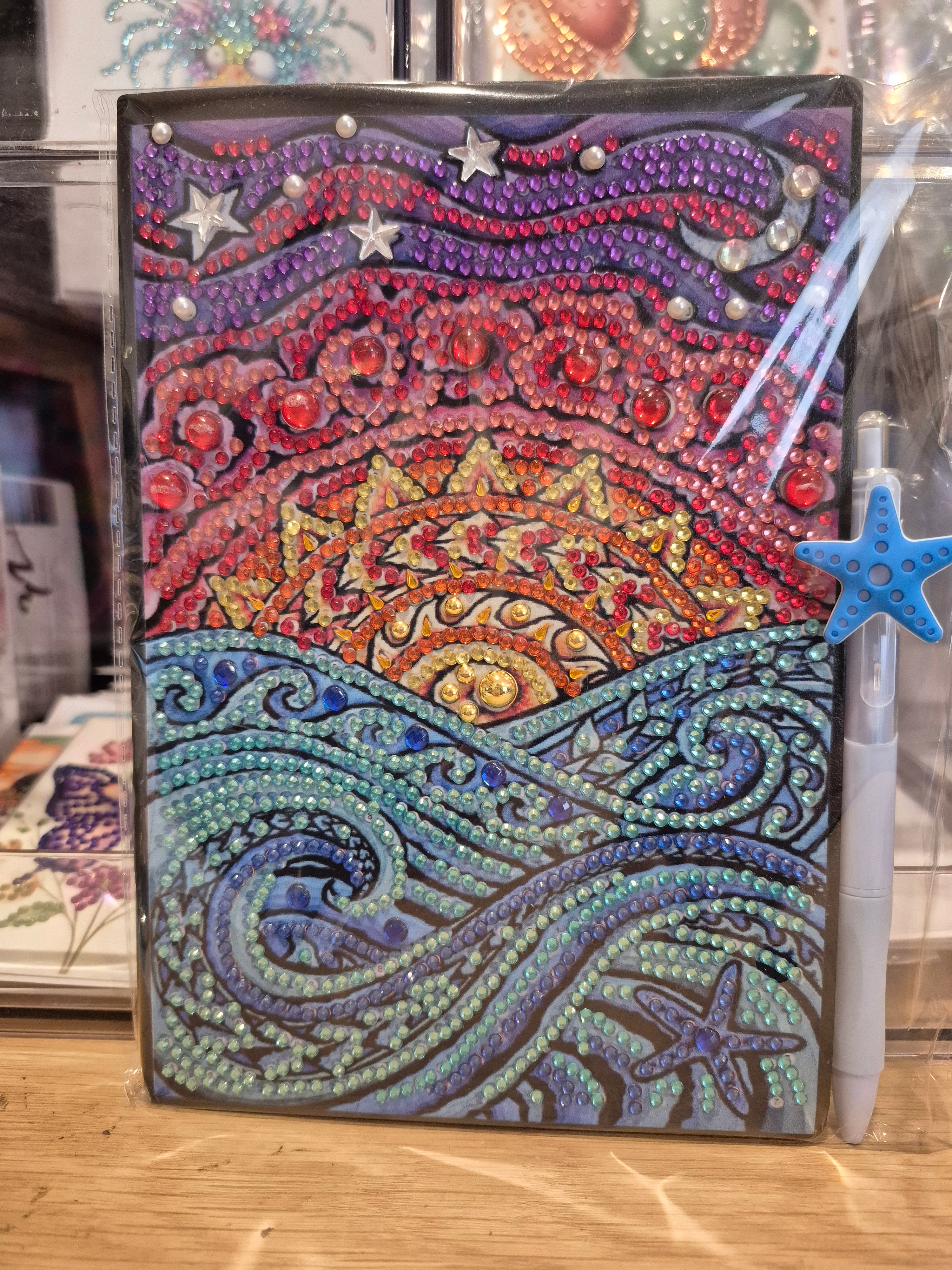Notebook -seaside sunset and pen Seahorse Creations AU