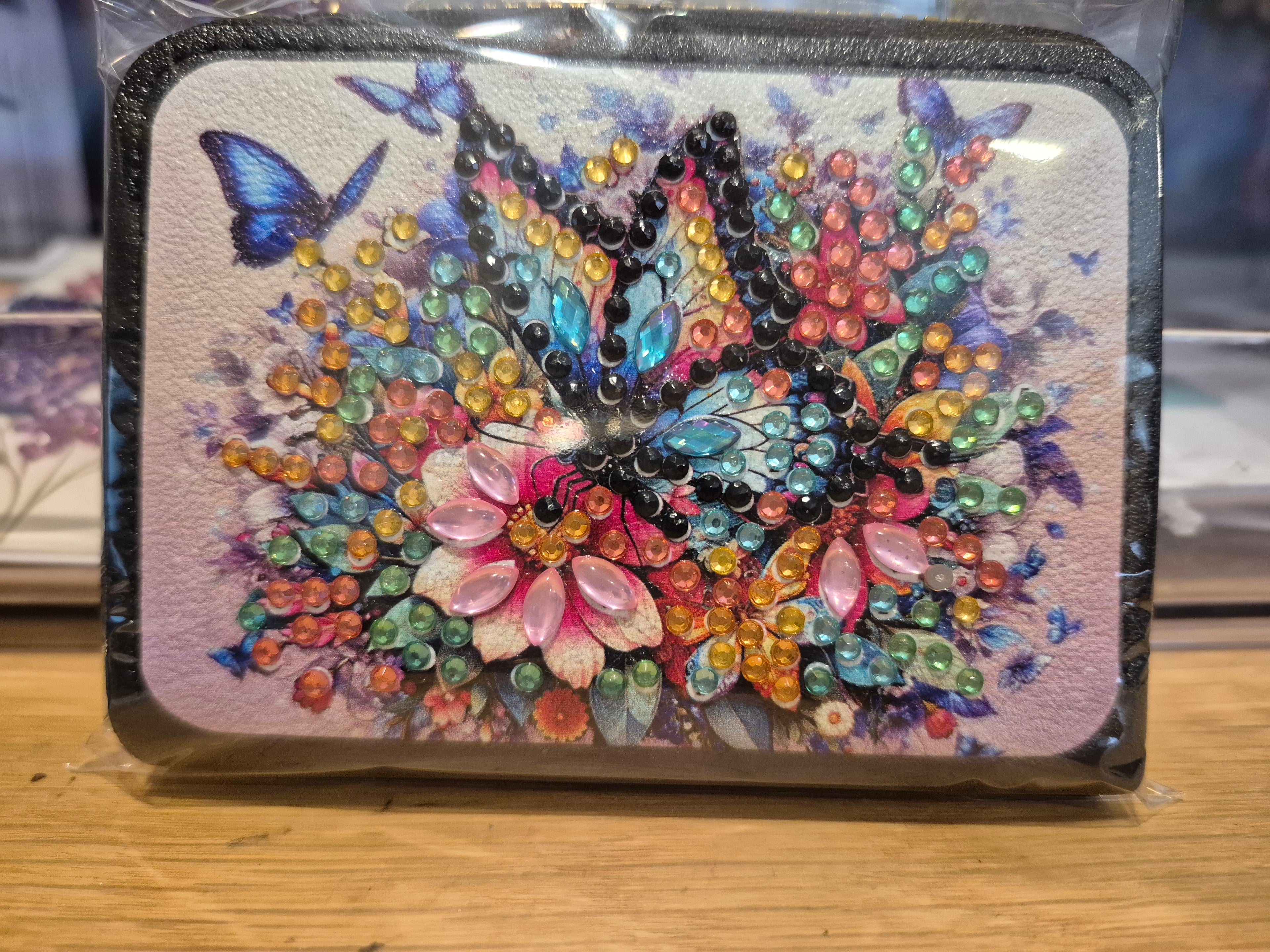 card wallet - butterfly garden zippered Seahorse Creations AU
