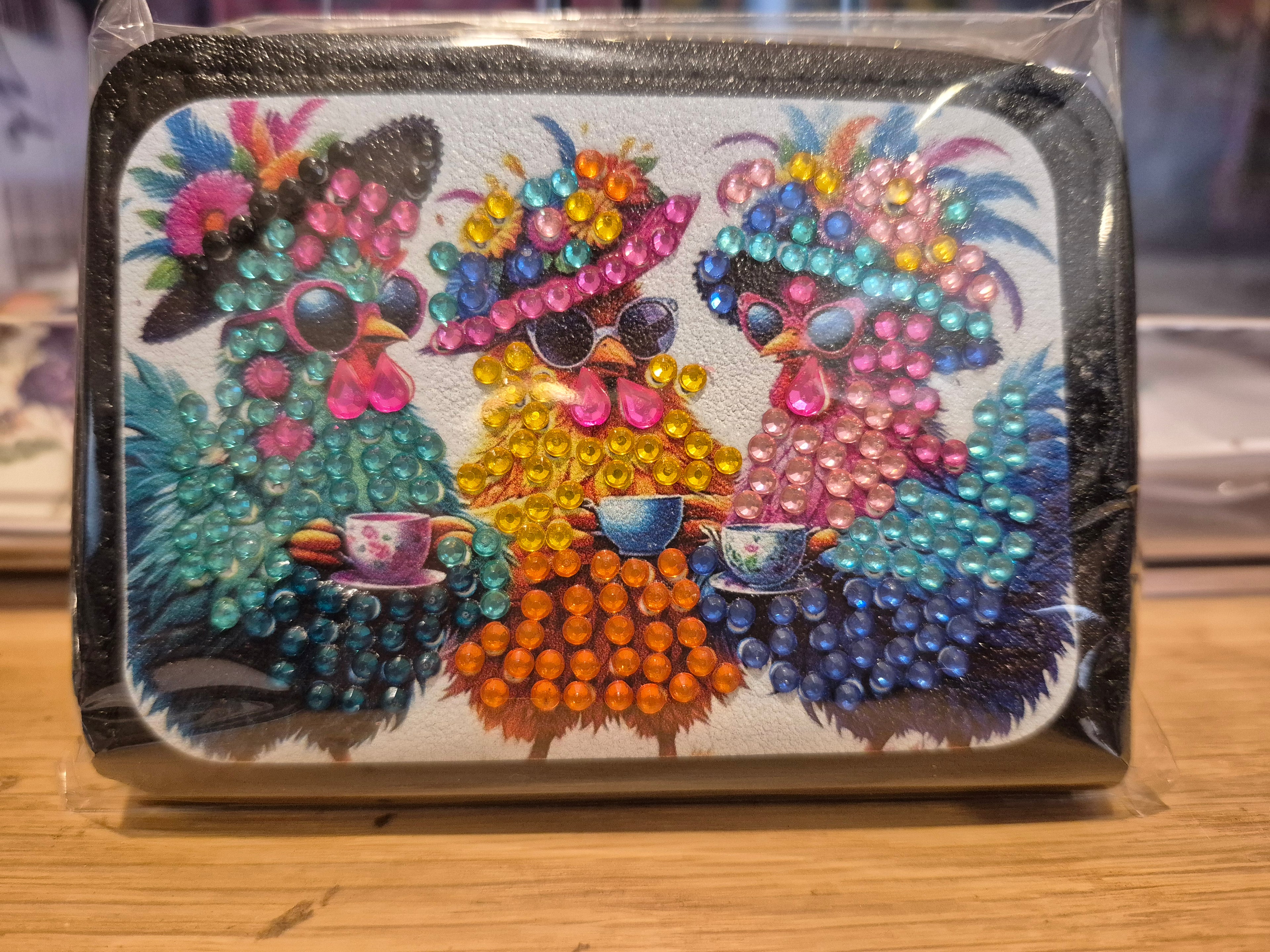 card wallet - three crazy birds zippered Seahorse Creations AU
