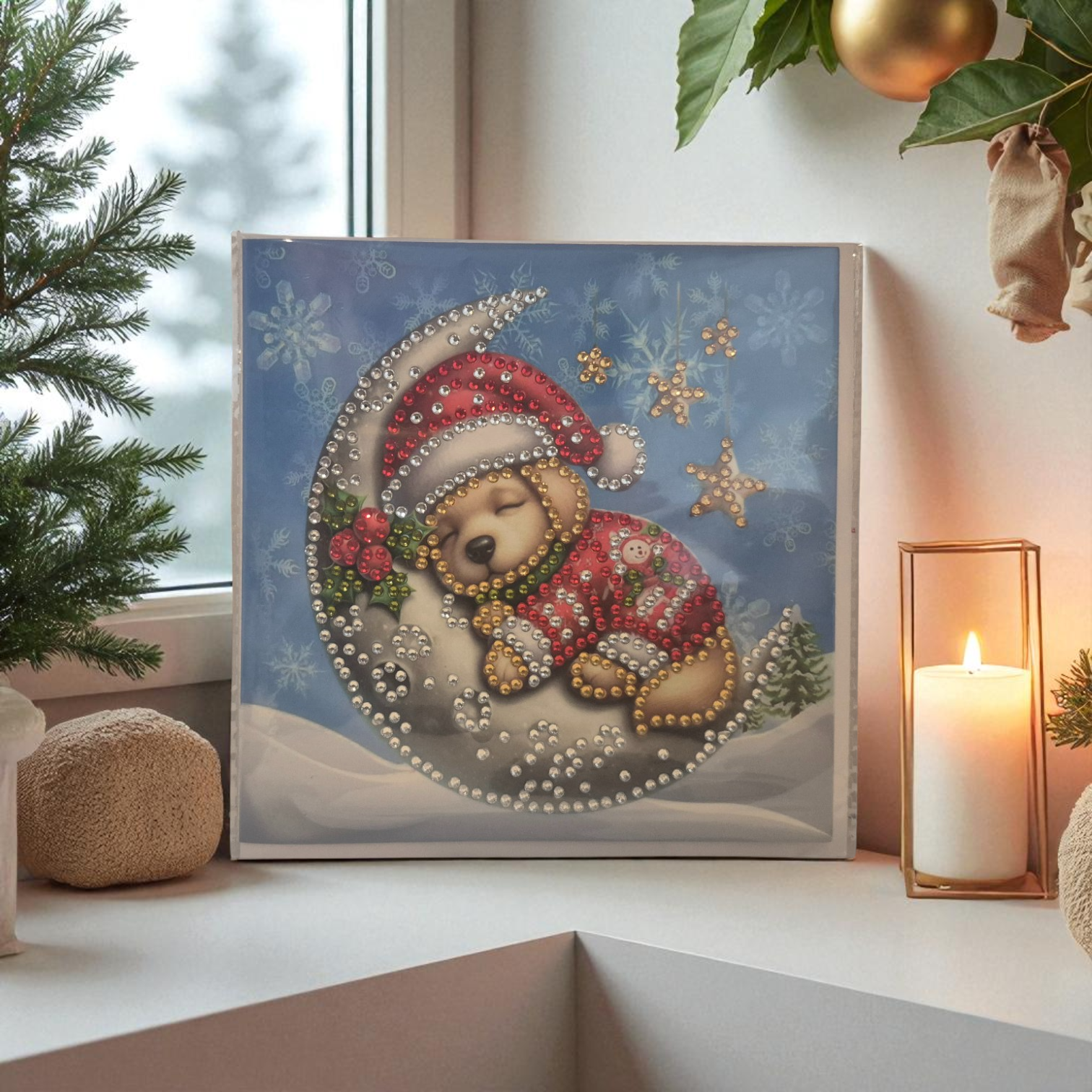 sleepy moon santa dog Seahorse Creations AU