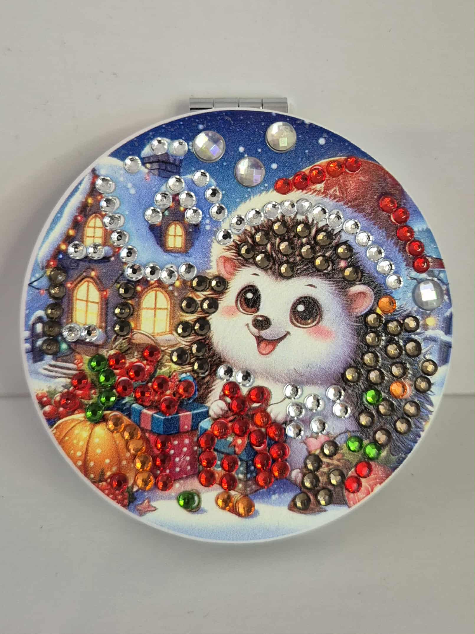 hedgehog christmas compact mirror Seahorse Creations AU