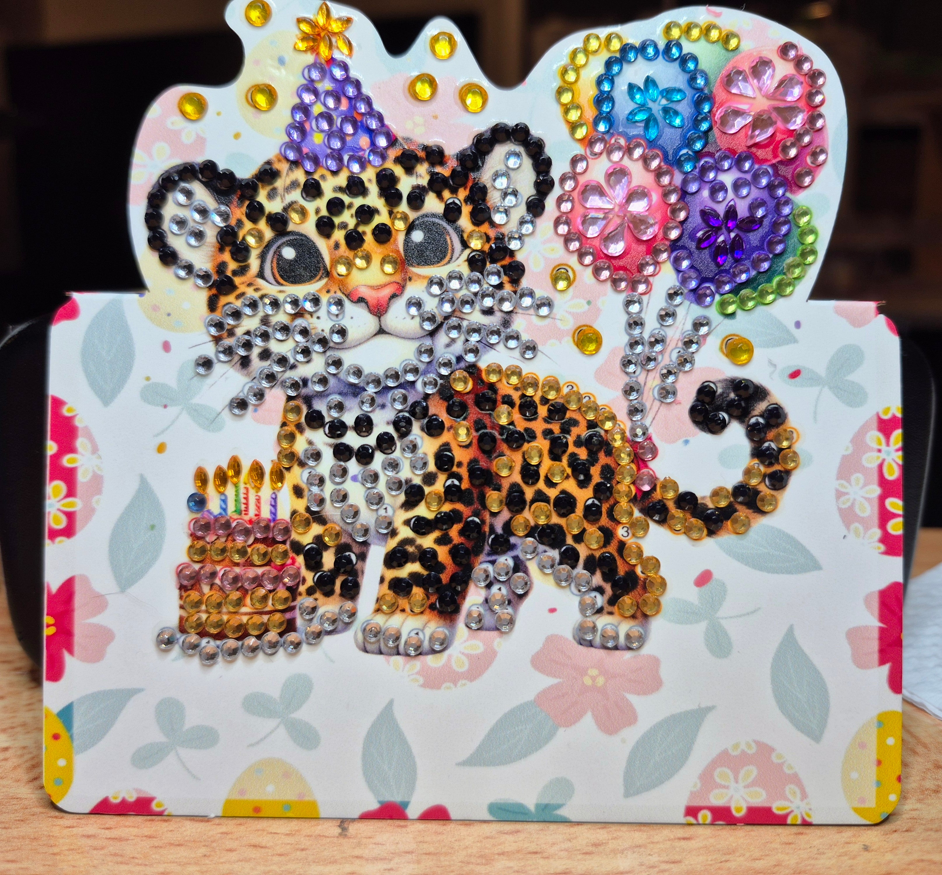 Card - mini birthday, cheetah and  and balloons Seahorse Creations AU