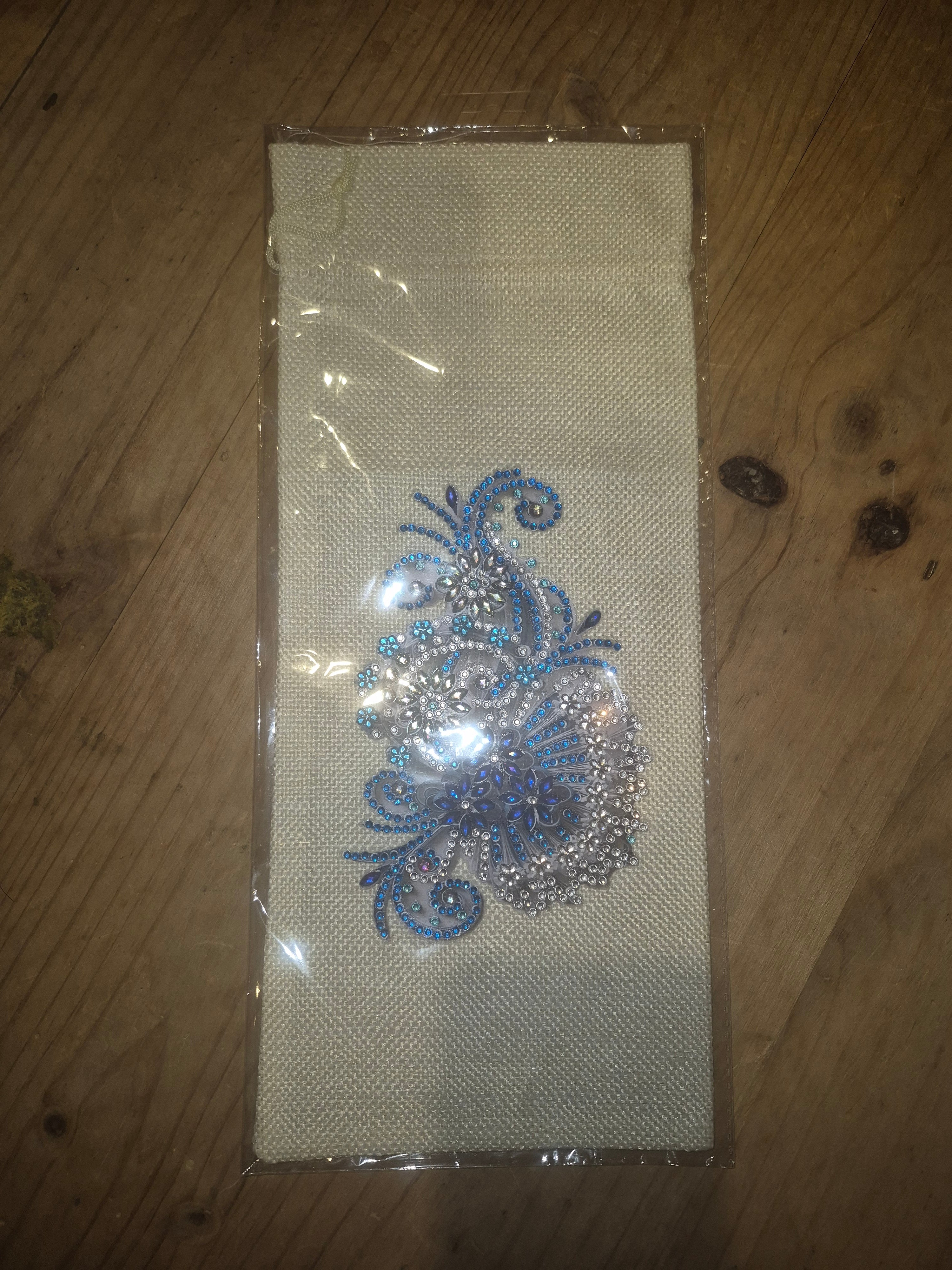Blue and silver swirls bottle bag Seahorse Creations AU
