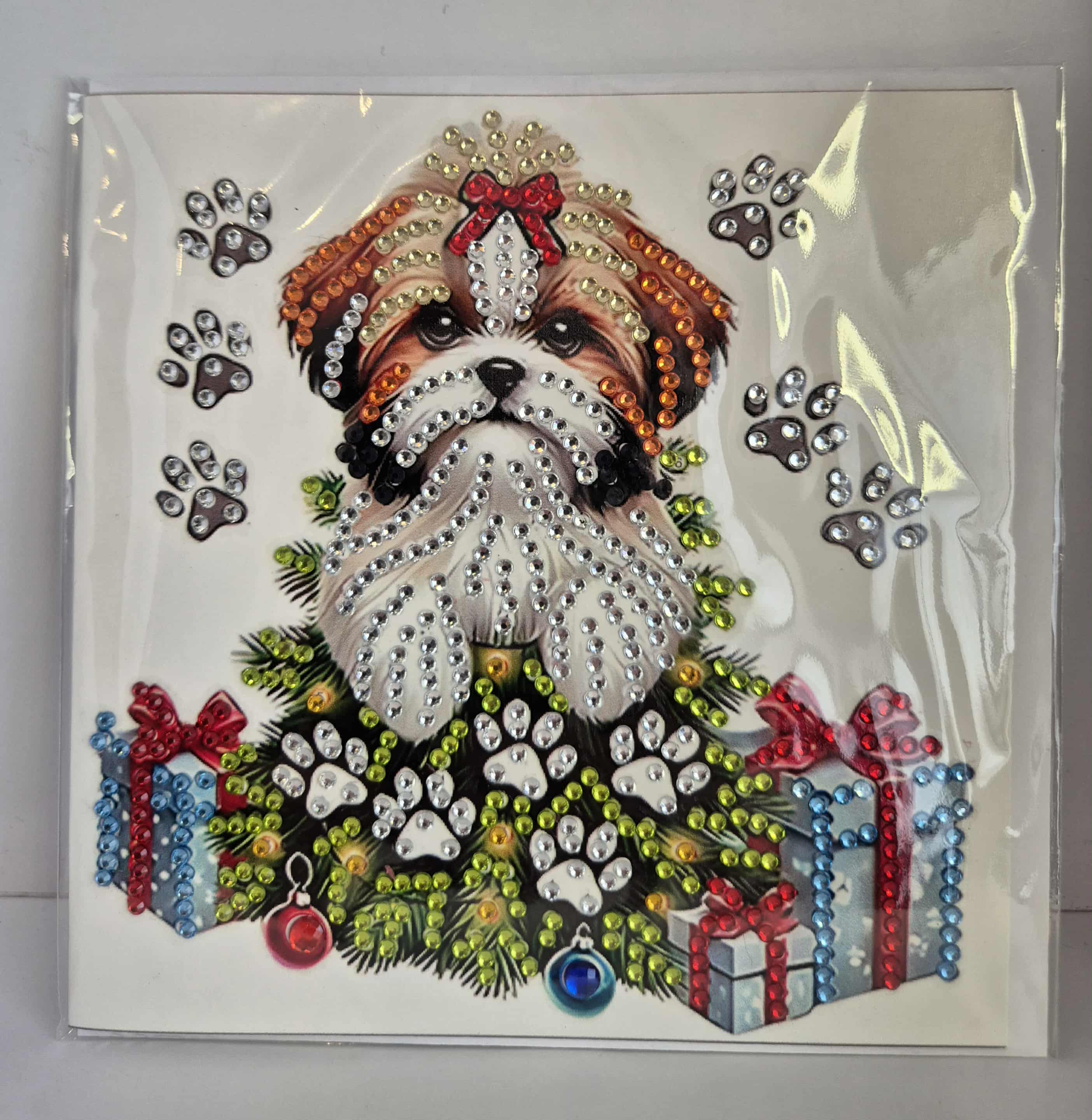 malteese shi zu paw print card Seahorse Creations AU