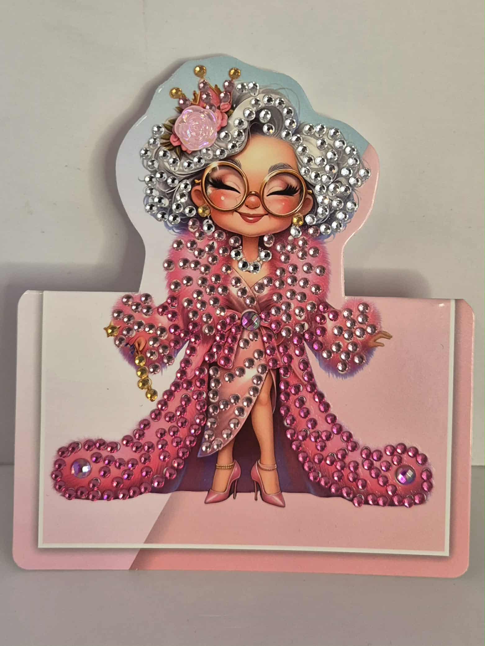 pink lady similing birthday card Seahorse Creations AU