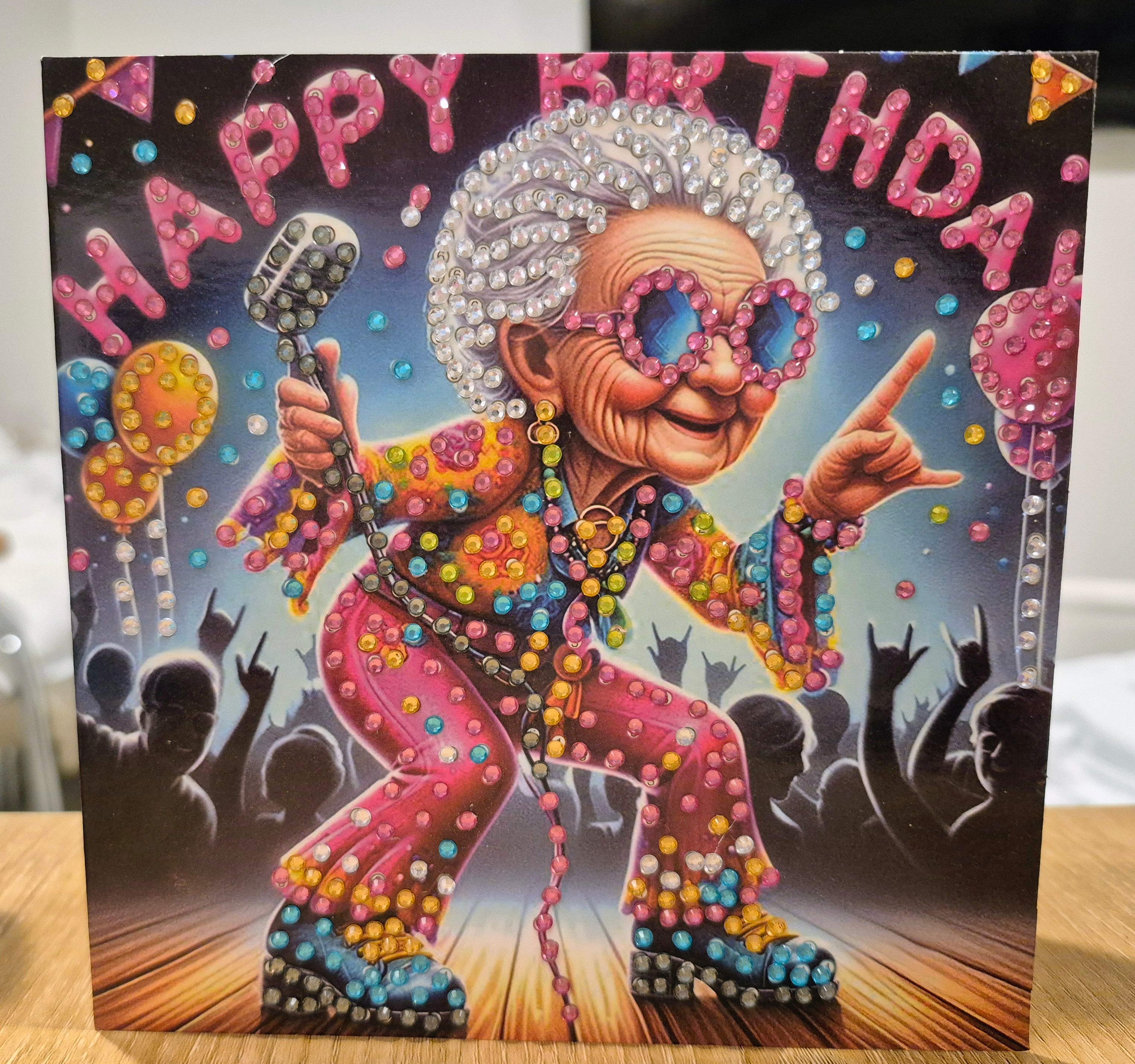 Card - Birthday, disco granny Seahorse Creations AU