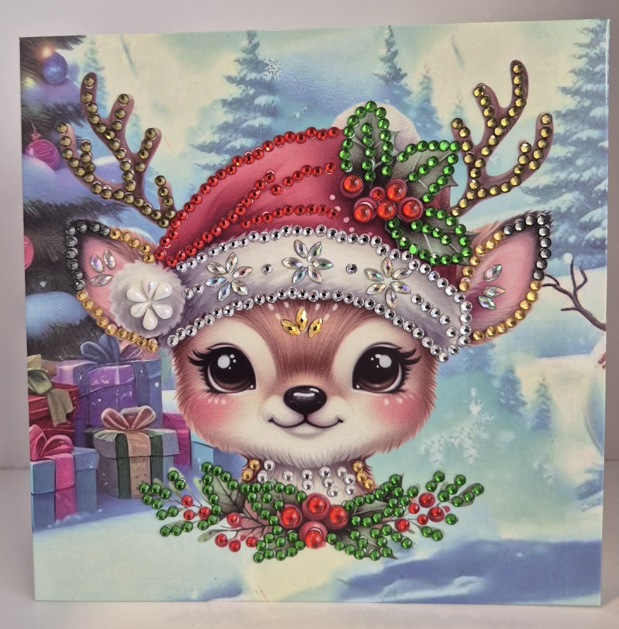 bambi with santa hat card Seahorse Creations AU