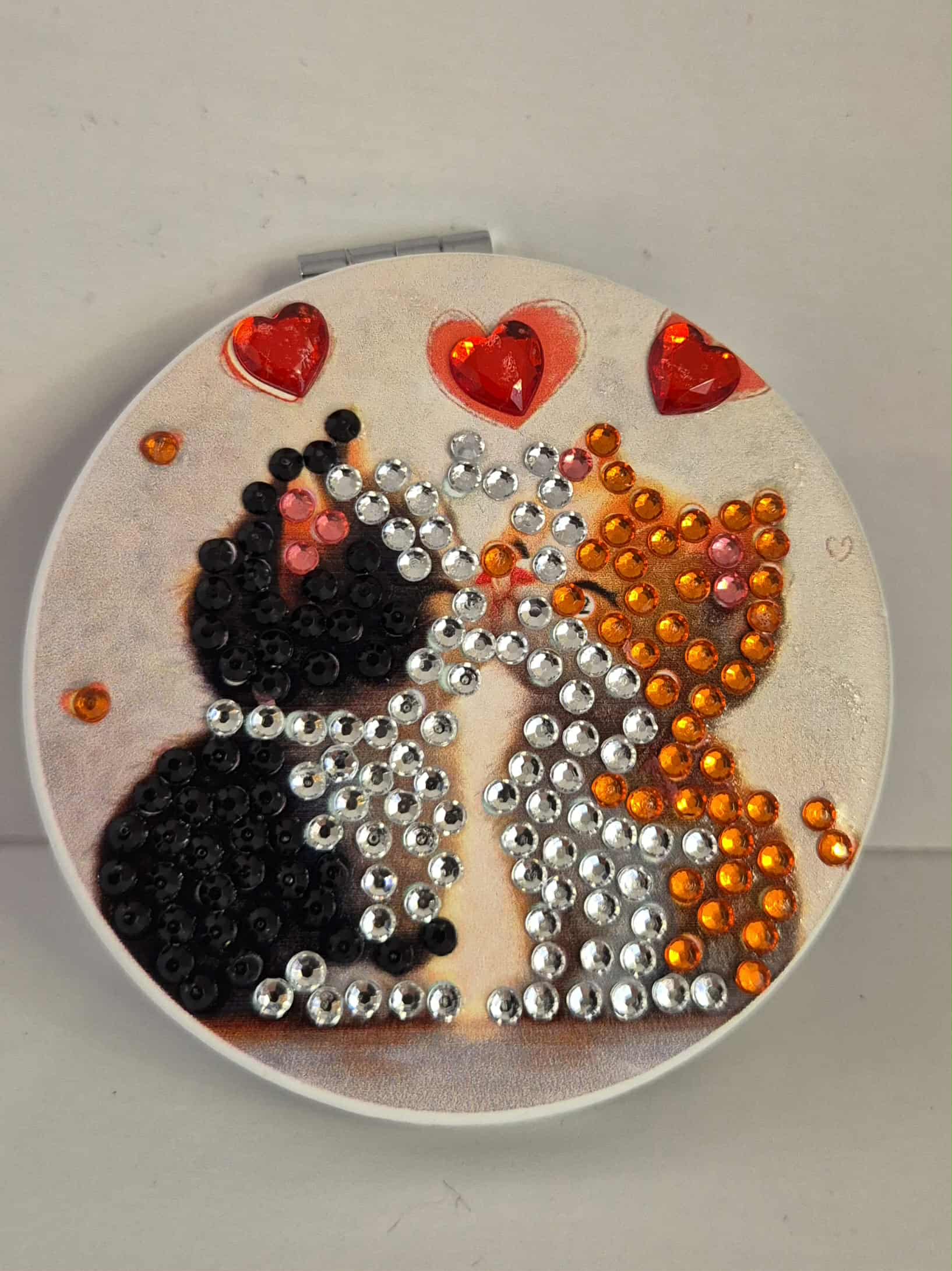 two kitties  compact mirror Seahorse Creations AU
