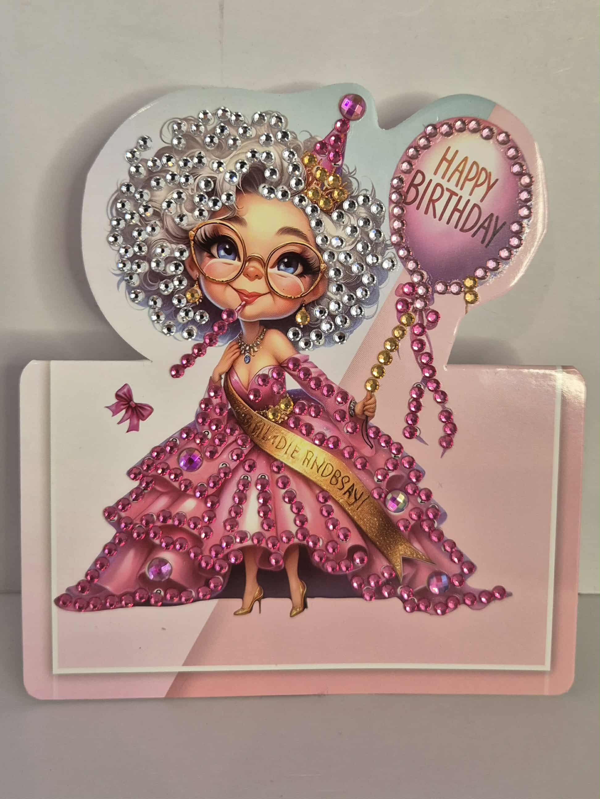 pink lady happy birthday card Seahorse Creations AU