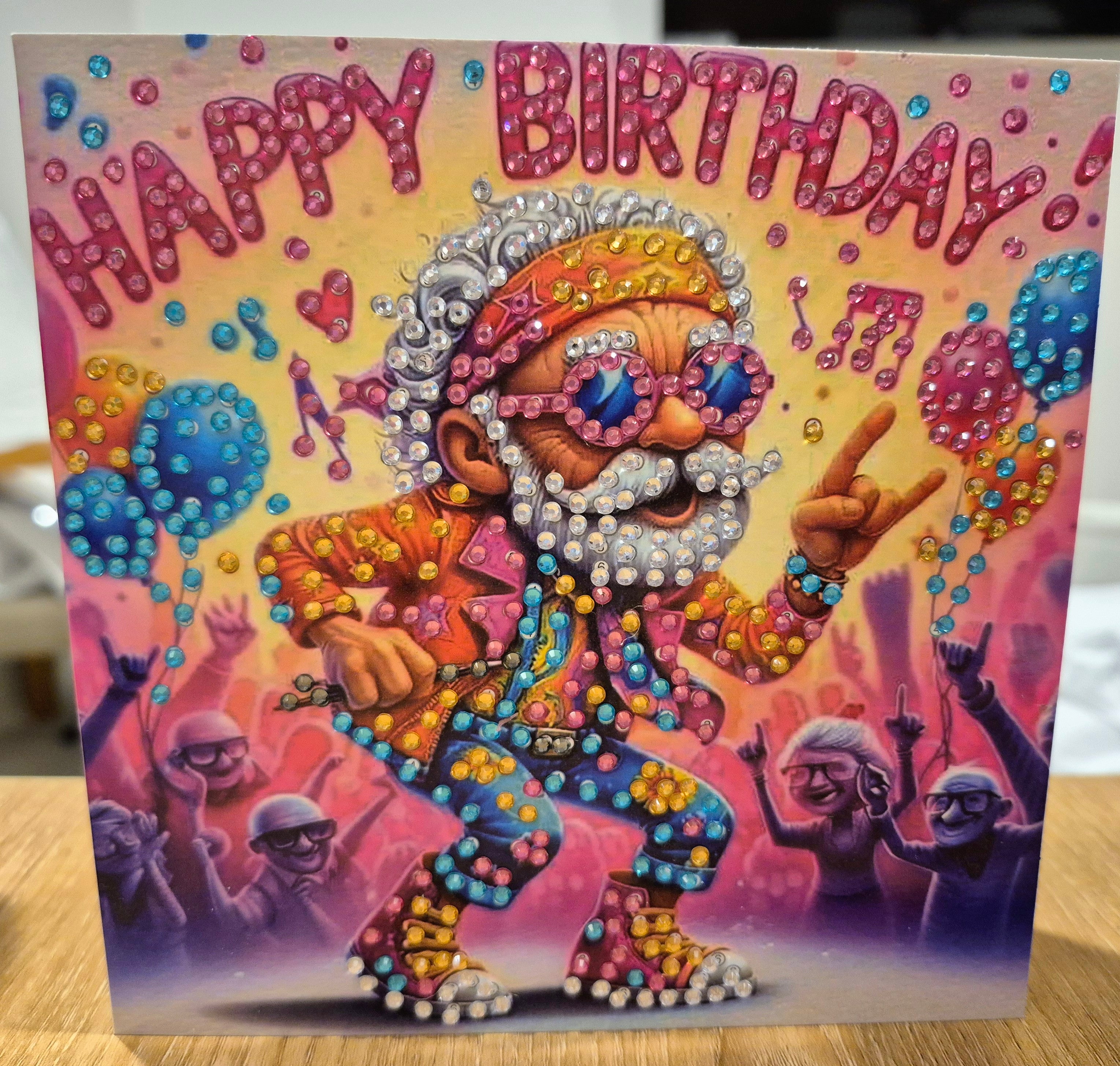 Card - Birthday, rock n' roll grandpa Seahorse Creations AU