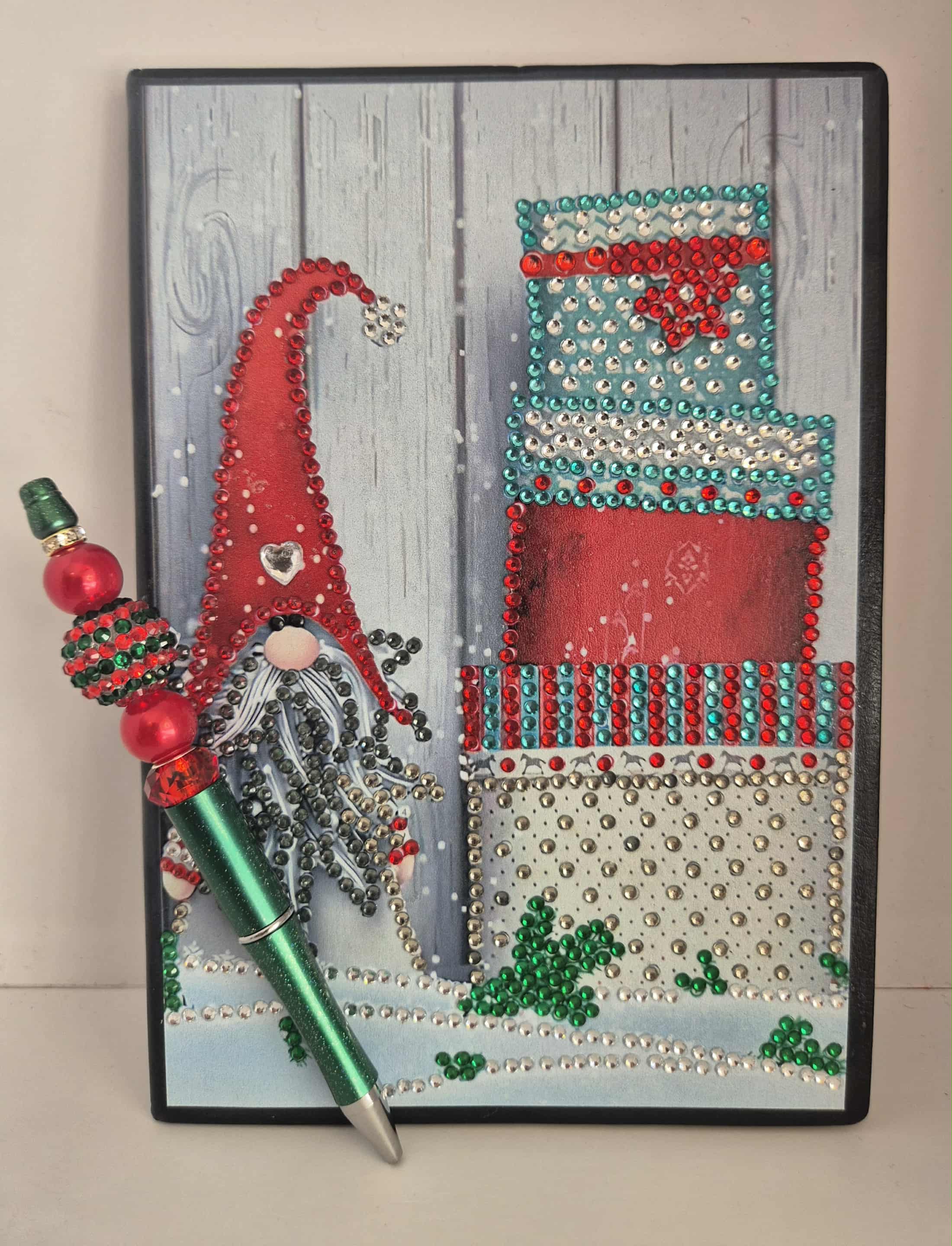 christmas gnome notebook and pen set Seahorse Creations AU