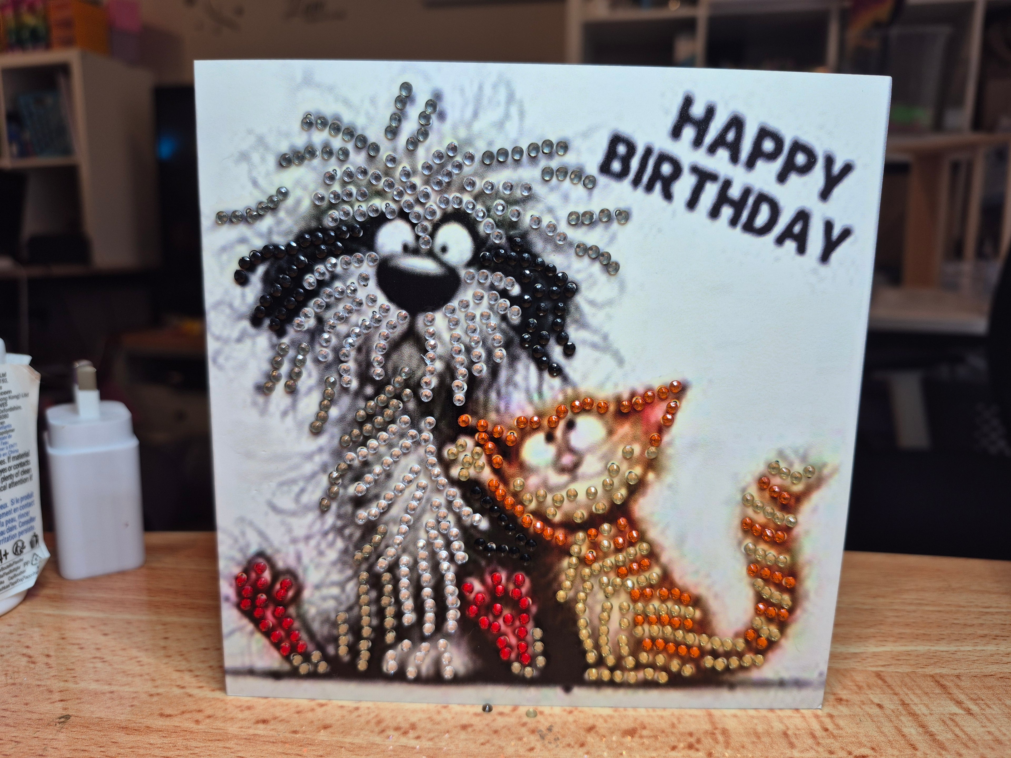 Card - birthday, dog & orange cat Seahorse Creations AU