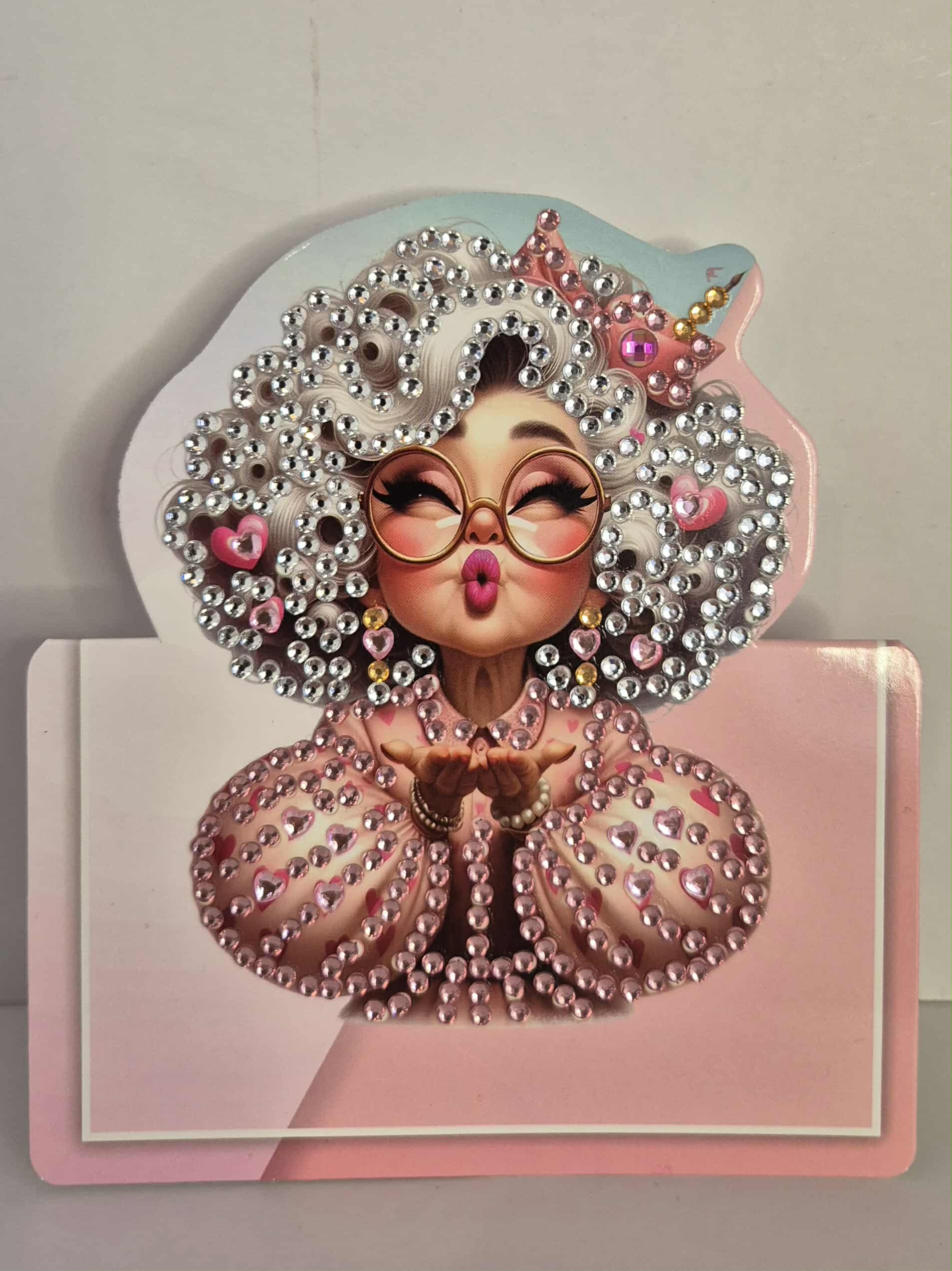 lady with kissing face birthday card Seahorse Creations AU